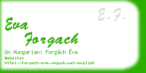 eva forgach business card
